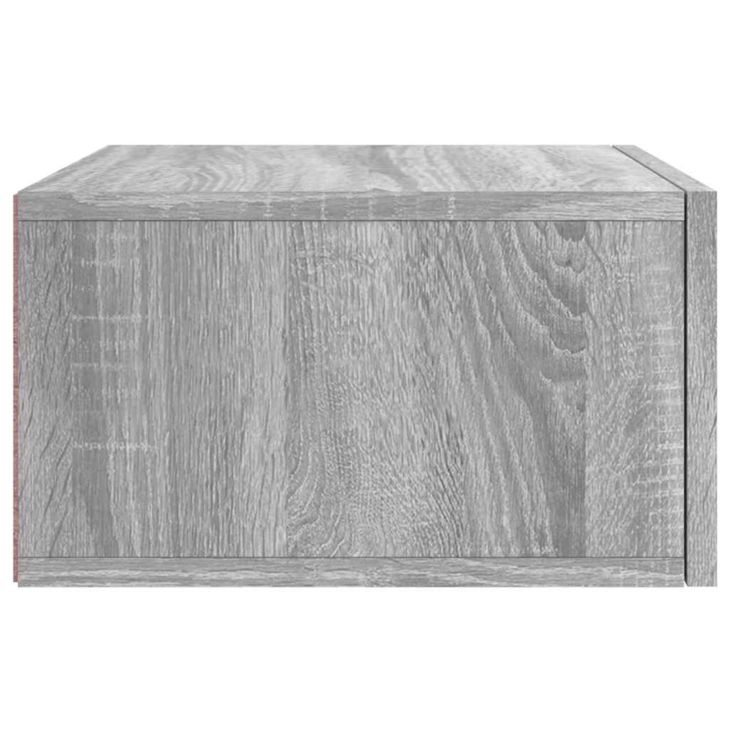 Wall Mounted Nightstand Gray Sonoma 35x35x20 cm