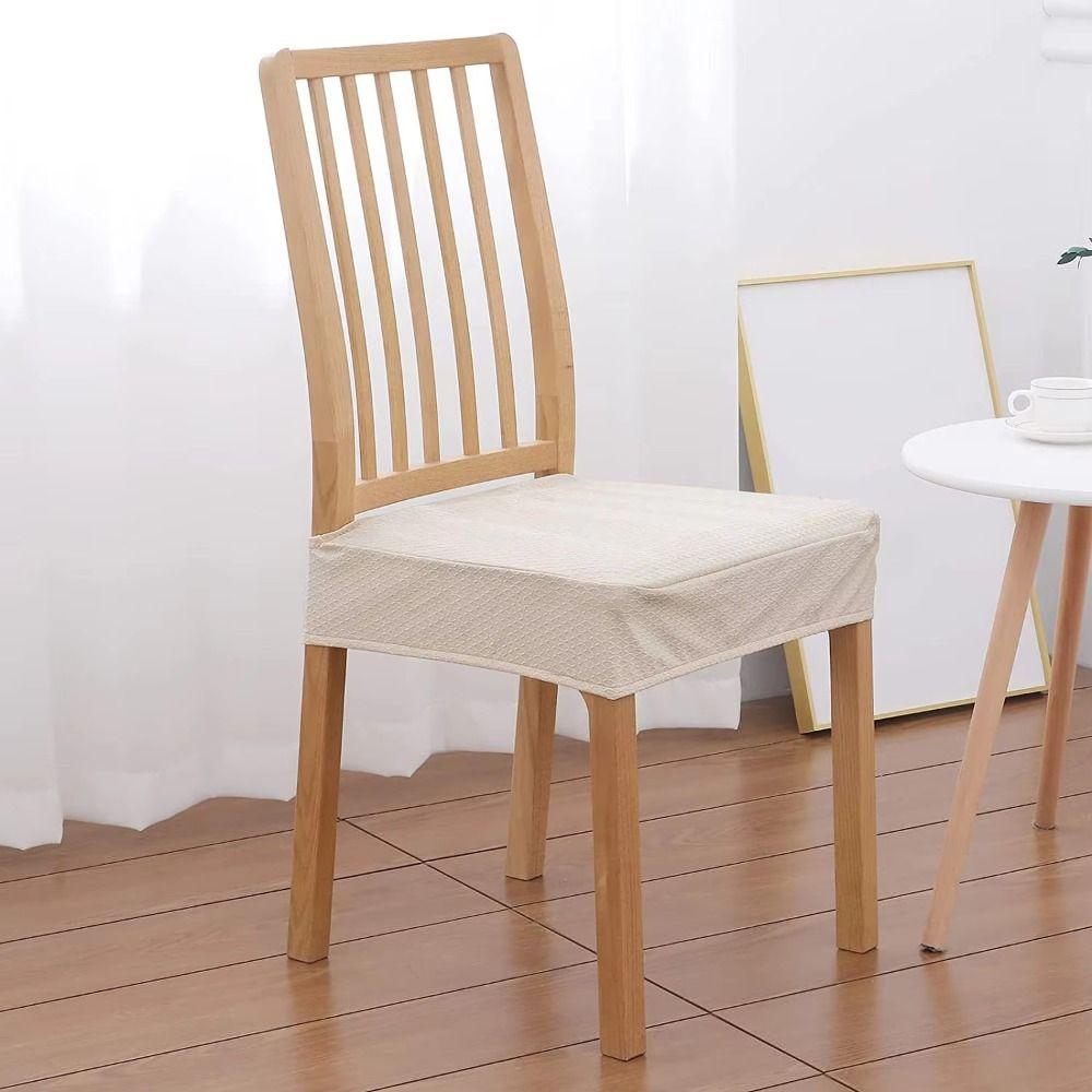 Removable Chair Seat Cover Solid Color Chair Cushion Cover Elastic Seat Protectors Restaurant