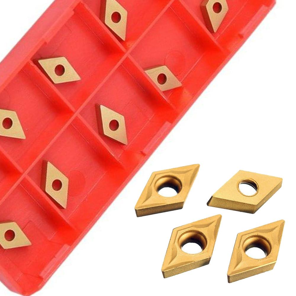 High Toughness 10Pcs DCMT070204 YBC251 Carbide Inserts CNC Lathe Cutter for Semi Finishing Rough Machining of Stainless Steel