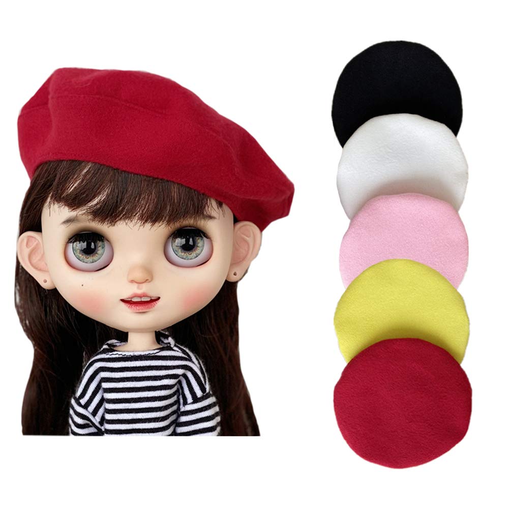 Rakulifey Blythe Baret pro Blythe Roztomilý Klobouk 5 barev, Panenky, Doplněk, (Červené)