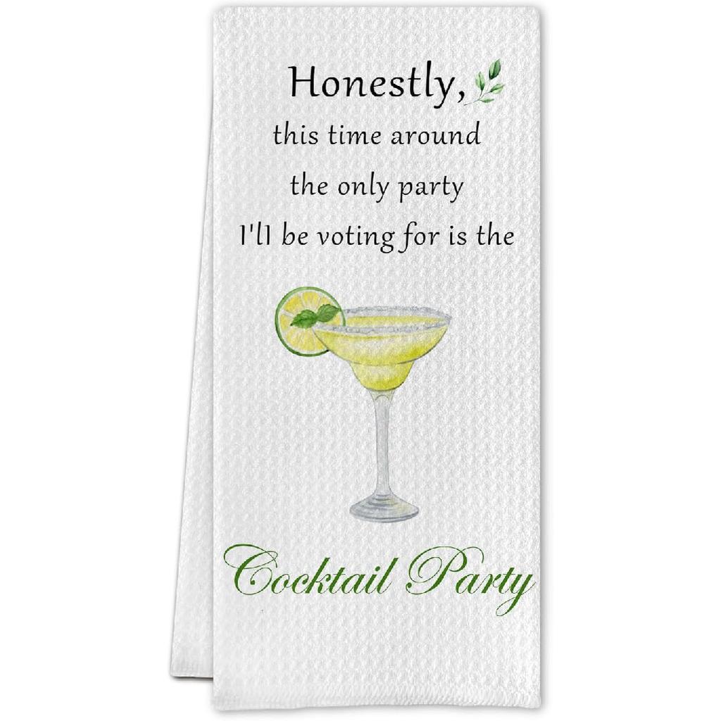 Martini Kitchen Towels,Funny Martini Dish Towels,Martini Gifts for Women,Martini Decor for Party Kitchen Bar Pub,16X24 Inches