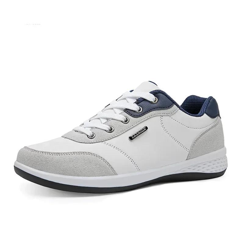 Men's Sports Casual Shoes  Spring Comfortable and Breathable Travel White Shoes Running Lace-up Men's Tennis Shoes No. 46