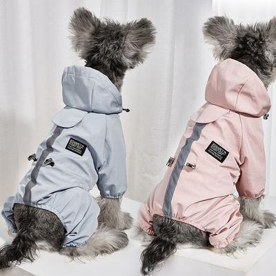 Dog Raincoat Waterproof Dog Rain Jacket with Reflective Strap and Leash Hole Rainy Day Pet Clothes Windproof Puppy Cat Rain Coat