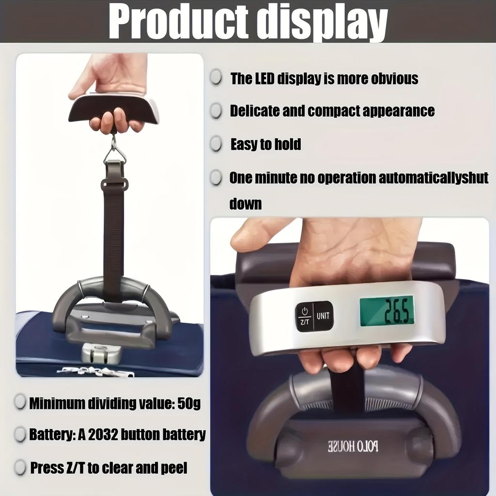 Luggage Scale, 110lb Luggage Weight Scale with 4 Unit Switching Functions&LED Display, Luggage Scale Travel Digital for Weighing Luggage, Backpacks