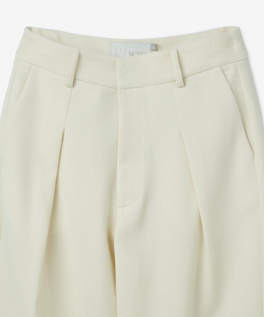WOERA Wide Leg Cotton Pants - Off-White / N1029Offwhite