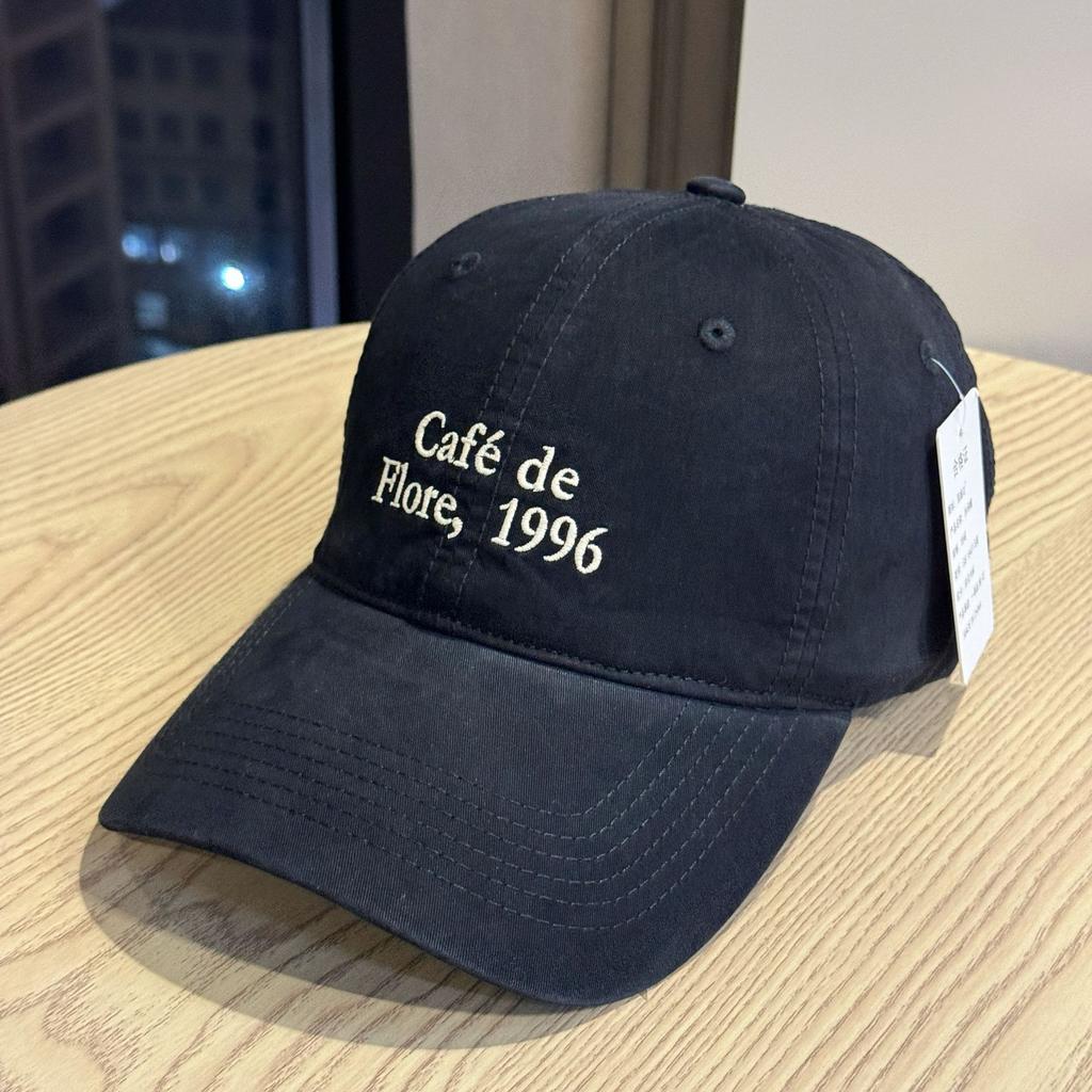 New women's versatile fashion letter soft-top baseball cap, sun-protective embroidered face-flattering duckbill cap for autumn sun protection