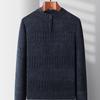 Men's Cozy Knit Sweater with Zip Detail - Long Sleeve, Round Neck Pullover for Fall & Winter | Perfect Gift