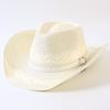 Beliebter europäischer und amerikanischer klassischer Strohgeflecht Western-Cowboyhut für Herren und Damen Outdoor-Mode OL-Stil Geflochtener Zylinder