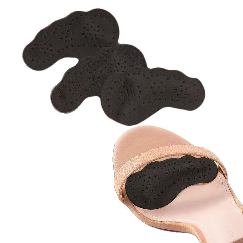 6 Pcs Half Round Sandals With Invisible Anti Slip Stickers Women's High Heels With Forefoot Pads Anti Pain Sweat Absorption And Anti Slip Stickers