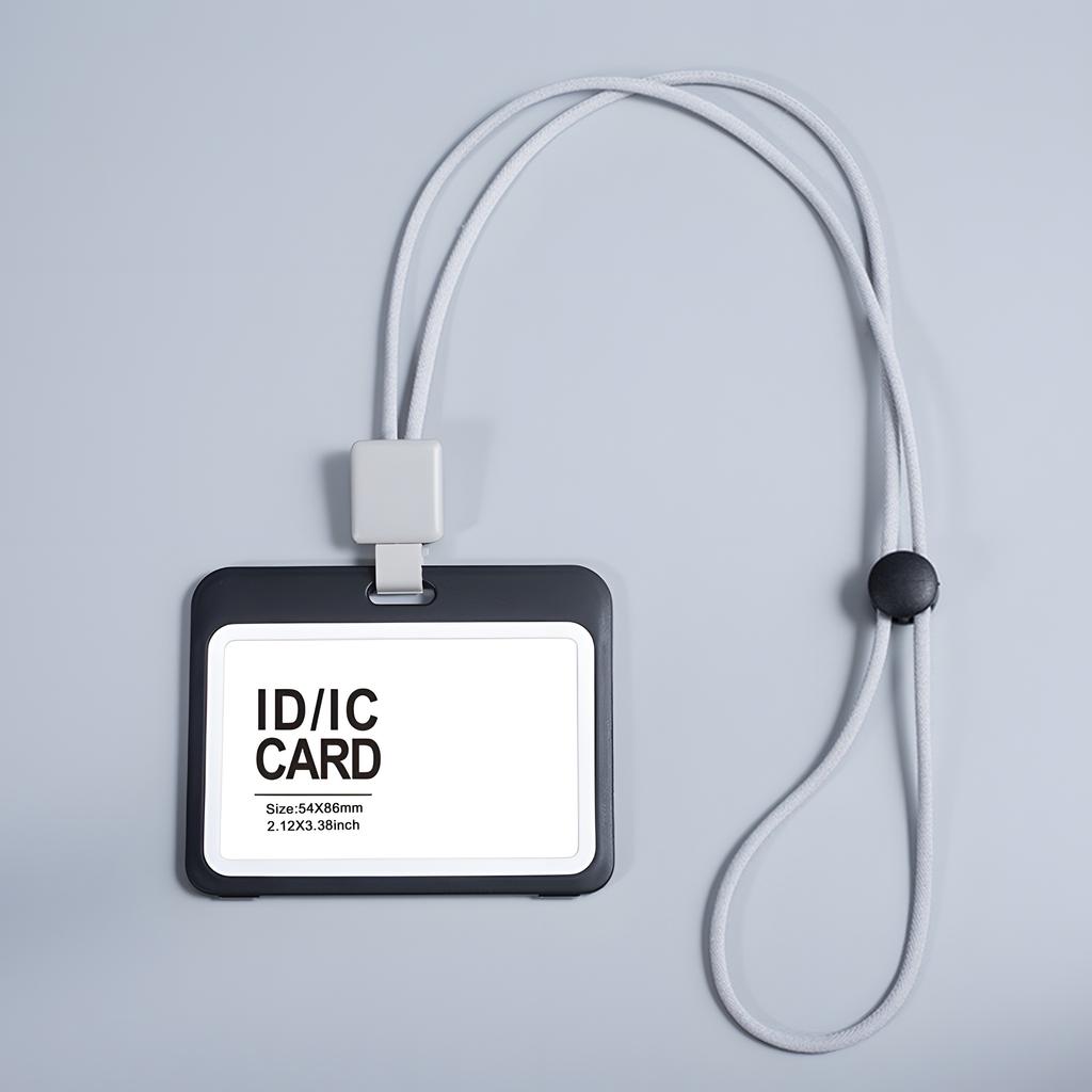 2D ID Card with A Double-Sided Display and Lanyard, Featuring A Retractable Badge Holder, Suitable for Employee Identification, Work Badges