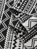 American Coffee Table Contrasting Color Pattern Yarn-dyed Table Flag Black and White Wavy Tassel Woven Table Towel