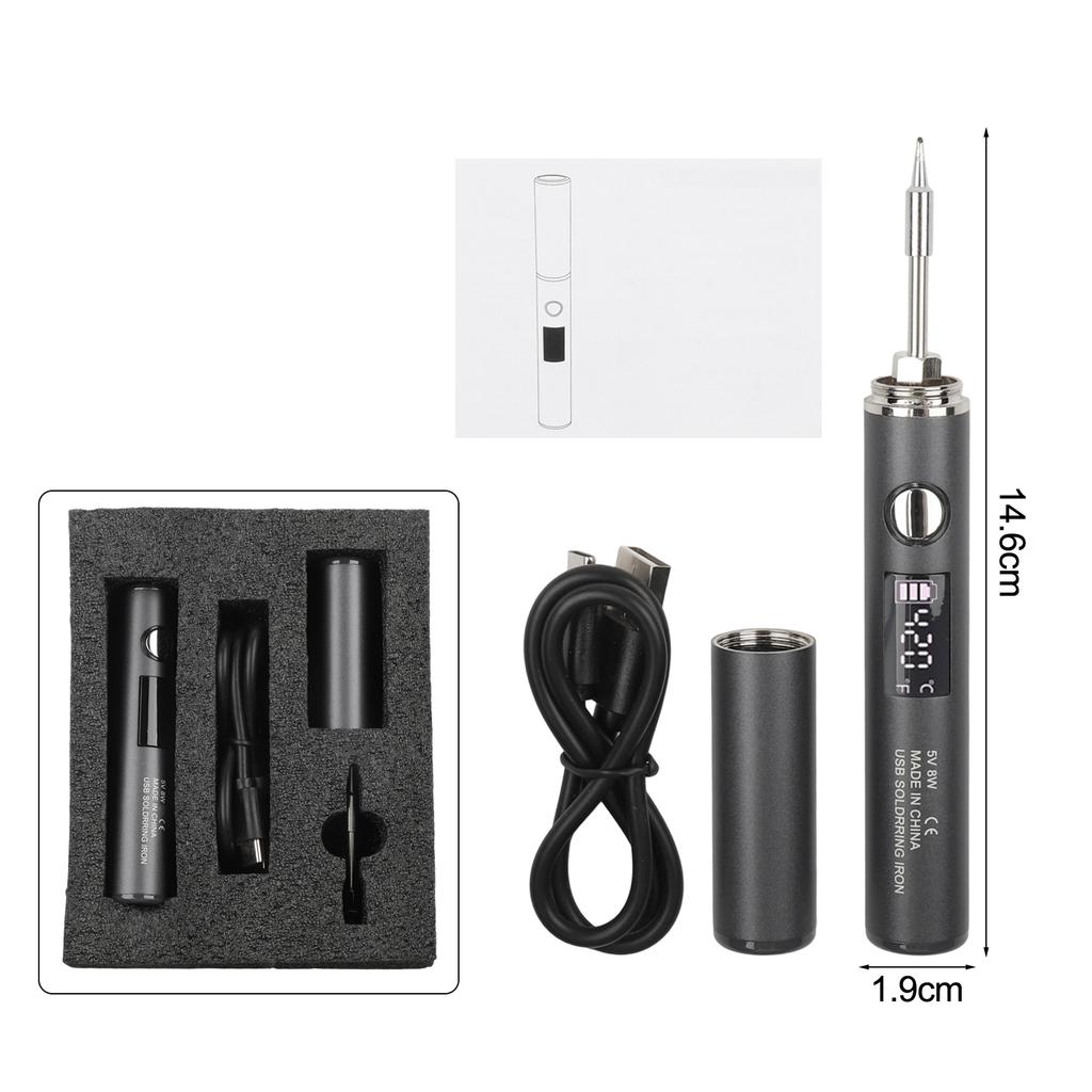 Soldering Iron W/ Digital Display Portable Cordless Soldering Iron L002 Welding Tip Adjustable Temp Quick Heating Welder Parts
