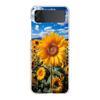 Phone Case For Samsung Galaxy Z Flip 3 4 5 Hard Folding Clear PC For Samsung Z Flip 6 Back Cover Beautiful Yellow Sunflower