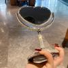 Double-sided Makeup Mirror Folding Diamond Desktop Mirrors with Handle Luxury Elegant Decorative Mirrors Home Table Ornament