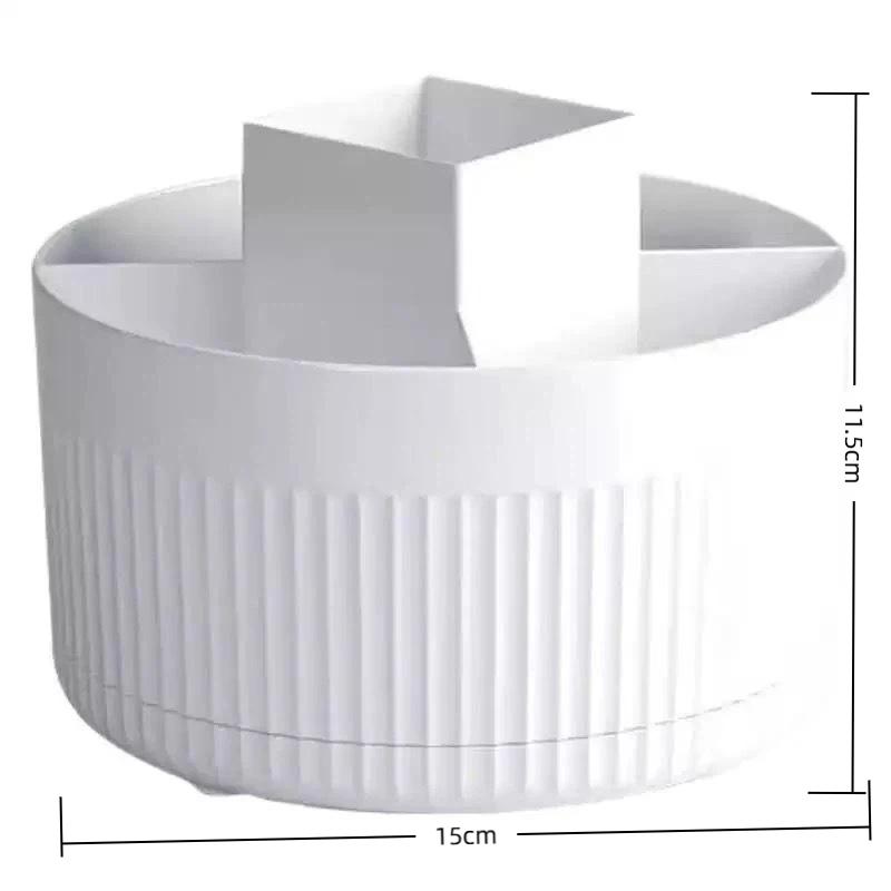 1 Stück 360° drehbarer Make-up-Pinsel-Organizer Kosmetik-Organizer 5 Fächer Make-up-Pinsel-Becher Badezimmer-Waschtisch Schreibtisch Aufbewahrungs-Halter Tasche