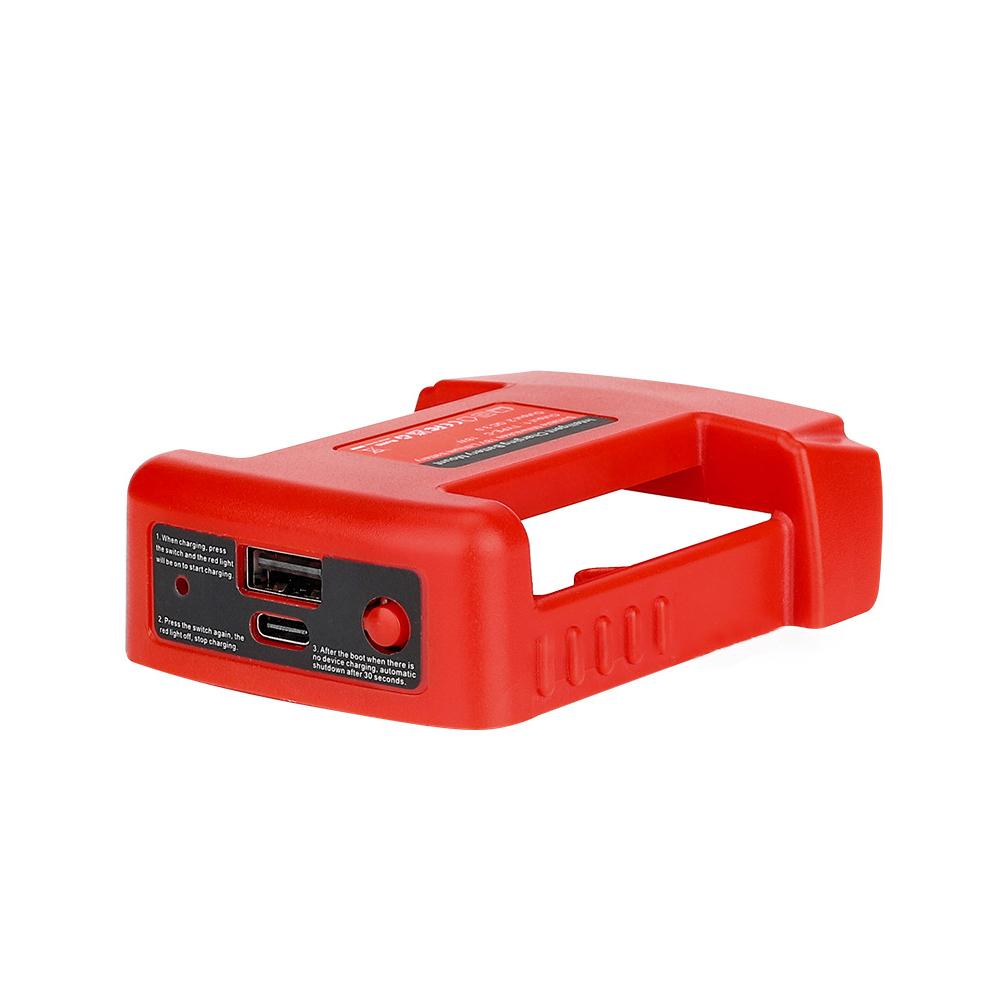 

Portable Charger Adapter Compatible For For For Milwaukee 18V Li-ion with USB Type-C Battery Holder Fast Charging