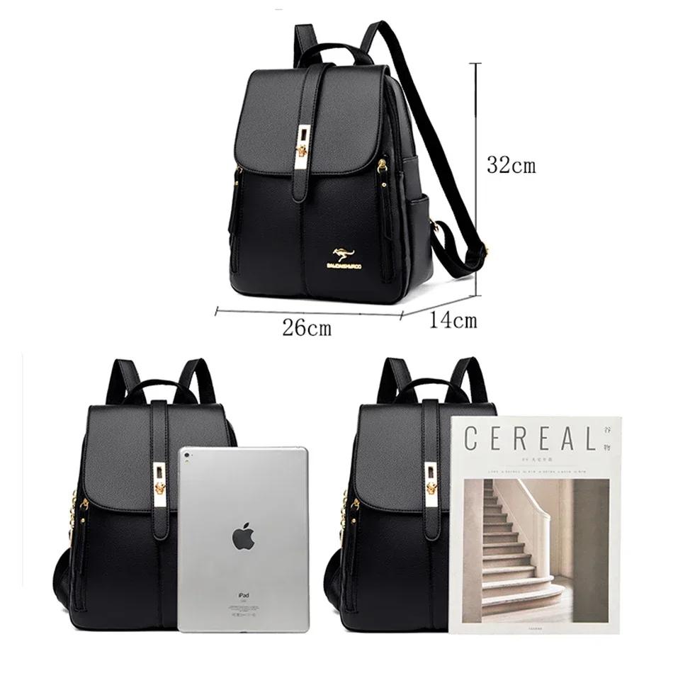 Women Large Capacity Backpack  Leather Vintage Bags for Women School Bags Travel Rucksack Ladies Bookbag Knapsack
