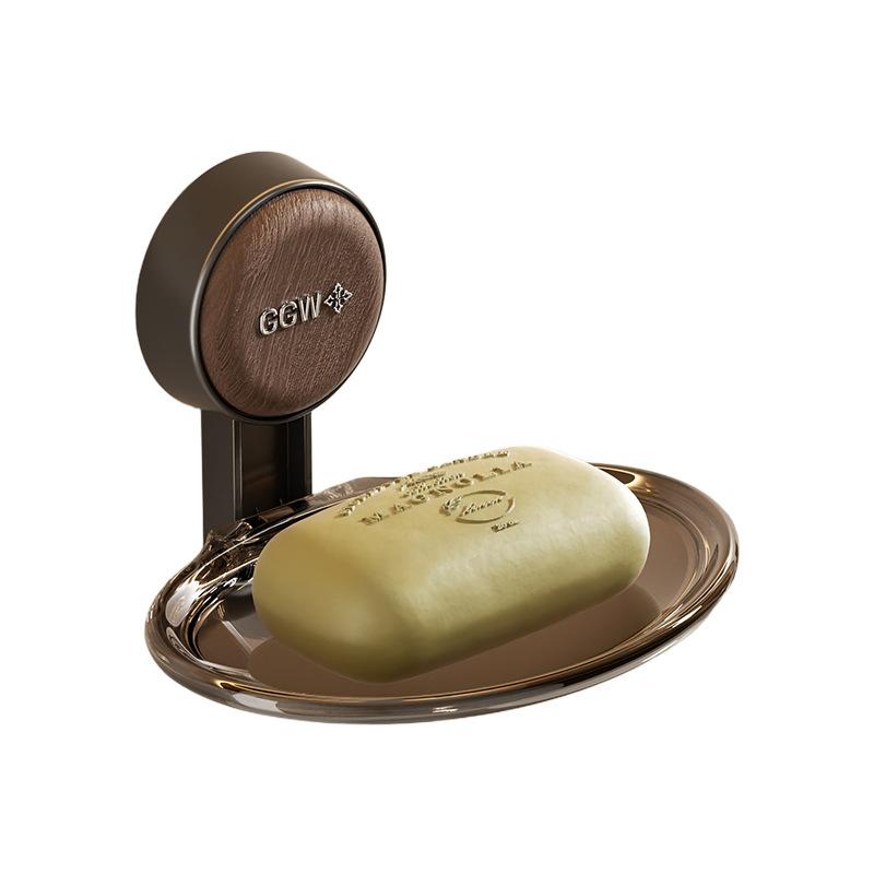 Suction cup soap box Household bathroom Wall-mounted non-punching soap box Bathroom drainable non-slip soap box