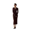 2025 Autumn European & American Women's Knitted Wool Dress with Button Shirt Collar