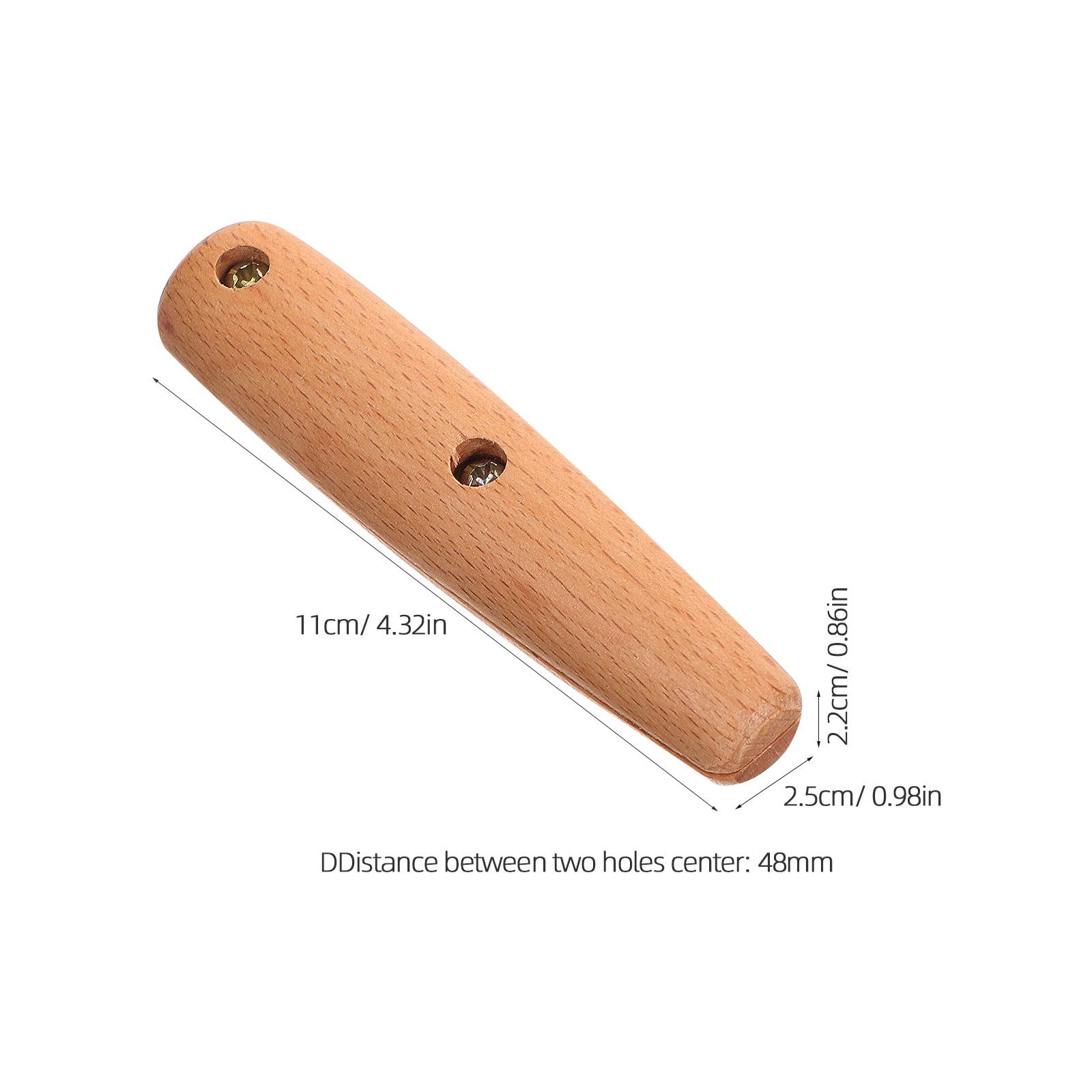 1 Set Of Spatula Handle Replacement Parts Universal Solid Wood Anti-Scalding Food Scraper Wooden Grip Handle Pot Spatula Handle