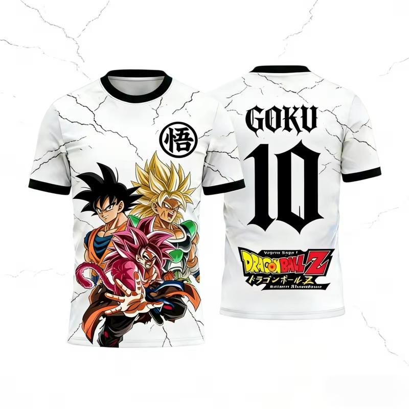 2026 New Adult Men's Dragon Ball Goku 3D Printed Football Jersey T-Shirt Kids Anime T-Shirt Special Football Jersey Unisex Y2k