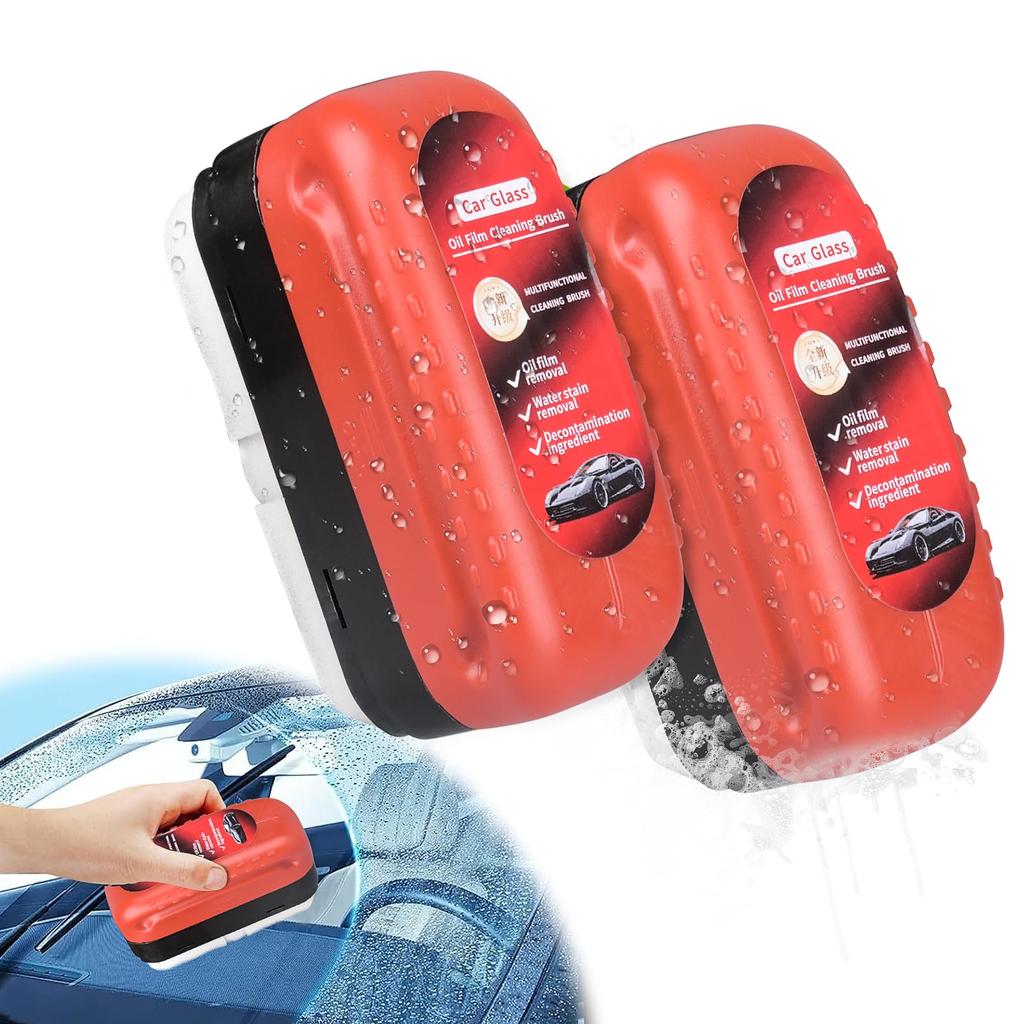 Homos New Car Oil Film Remover Oil Film Integrated Cleaning Easy to Use Glass Coating for Improved Clarity and Suitable for and Home Windows [2-Pack]