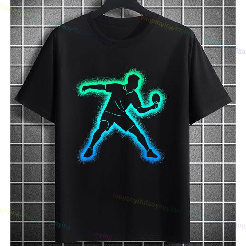 Funny Table Tennis Graphic Tshirt With Pingpong Boys Desgin Casual Sports Pure Cotton Short Sleeve Tshirt Outdoor Clothing