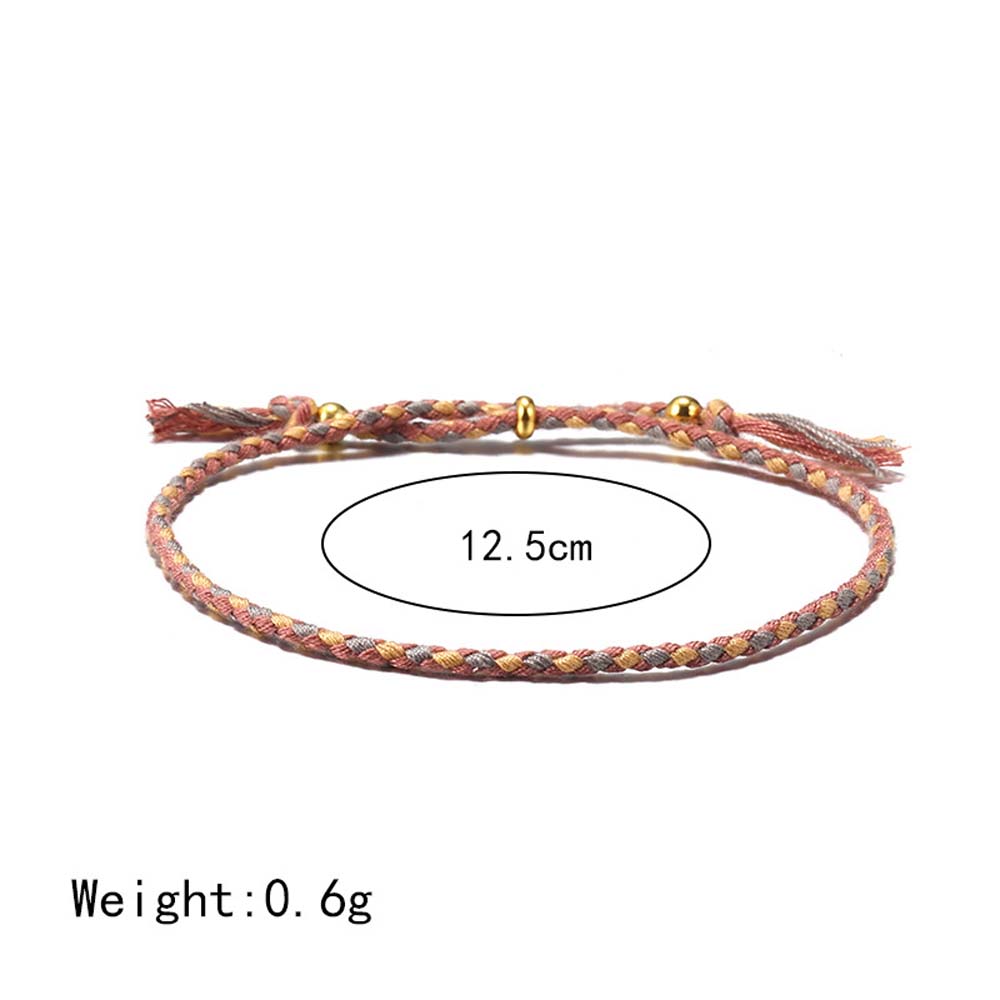 Women Copper Bead Girls Gift Fashion Accessories Polyester Thread Braid Hand Rope Woven Bracelet