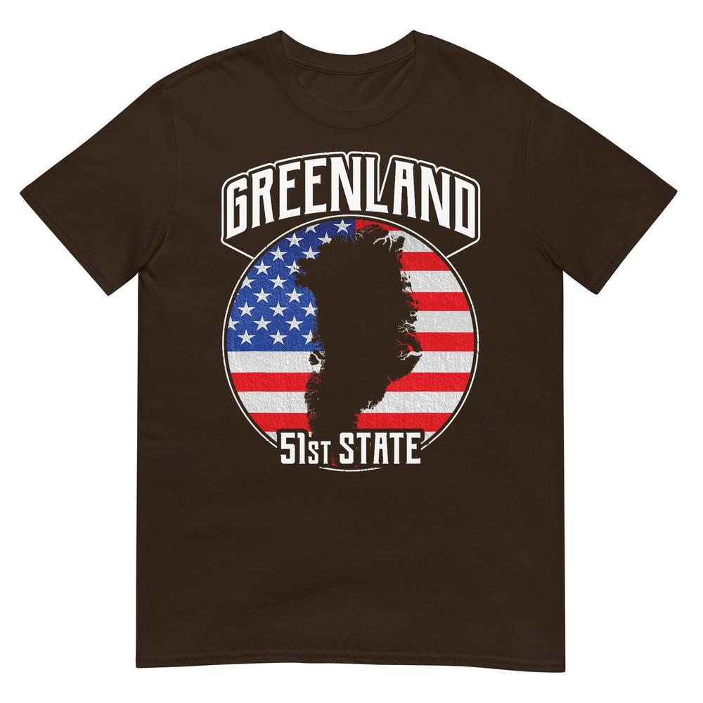 Greenland 51st State Distressed Usa Flag Retro Tshirt