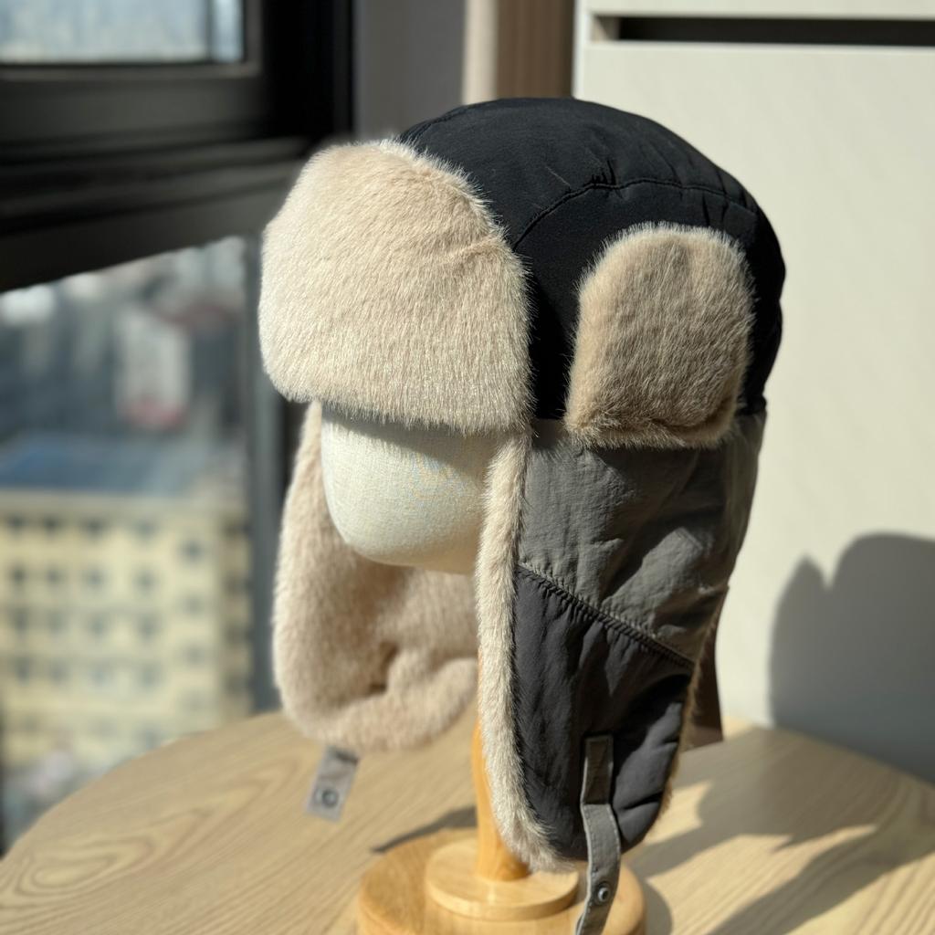 New Winter Color-blocked Thickened Aviator Hat for Men and Women, Outdoor Cycling Warm Ear-protecting Hat, Northeast Cold-proof Pilot Hat