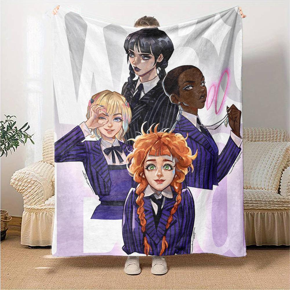 1pc Addams Family Wednesday4 Blanket, Gift, for Men and Women, Soft Blanket, Good for Sofa Bed Couch Travel, Lightweight Flannel Blanket
