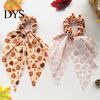 Autumn Theme Hair Ties for Gifts Fall Pumpkin Maple Leaf Tie Women, Bow Knot Ribbon Ponytail Elastic Bands Thick Holder, Soft Fabric Accessory