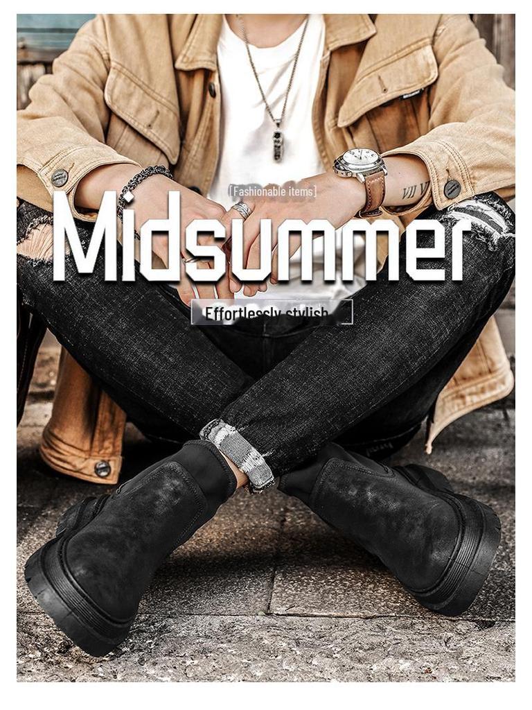 Herren 2022 Winter High-Top Martin Stiefel mit dicker Sohle und modischem Socken-Design für Arbeit und Outdoor