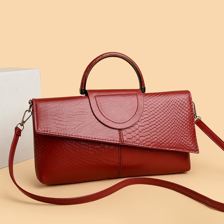 

Snake Embossed Portable Tote Bag Women s Shoulder Messenger Bag красный