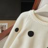 3D Polka Dot Embroidery Women's Knitted Sweater Korean Casual Lady Clothing Autumn Winter Round Neck Long Sleeved Top