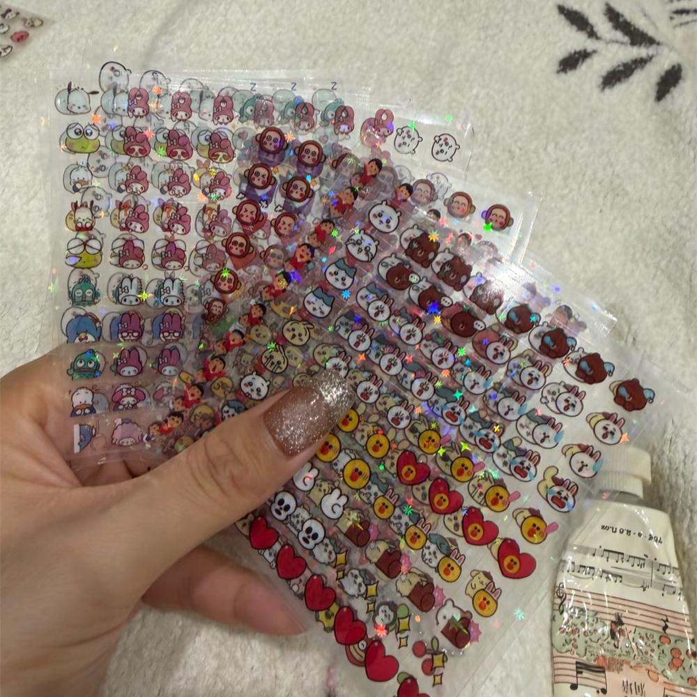 25Pcs 1750 Stickers MINI Cute emoji Cube Transparent Stickers PET DIY Scrapbooking Decor Sticker Phone Decal Journaling