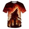 Summer Round Neck 3D Godzilla Pattern Printed Top Fashionable Casual Short Sleeved Children's Boy T-shirts