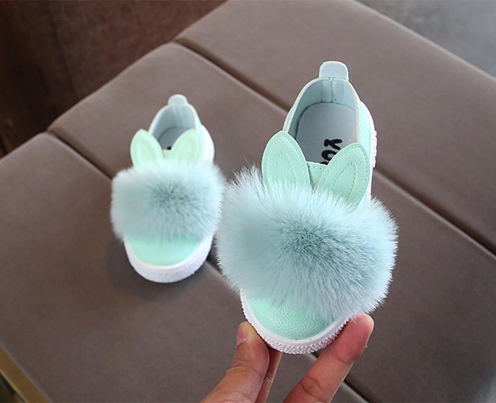 Stylish Toddler Baby Fur Sneaker Girls Cute Bunny Soft Anti-slip Single Shoes Stylish Toddler Baby Fur Sneaker Girls Cute Bunny Soft Anti-slip Single Shoes