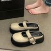 Shoes for Women Round Toe Woman Mules Slippers Height Platform Slides Summer Footwear Sandals High Quality Waterproof On Sale 39