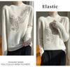 Thick Sequin Leaf Knit Sweater for Women - Autumn/Winter Half-High Collar