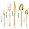 6/30pcs Golden Waist Knife, Fork and Spoon Stainless Steel Tableware Set Dessert Fork and Spoon Steak Knife, Fork and Spoon
