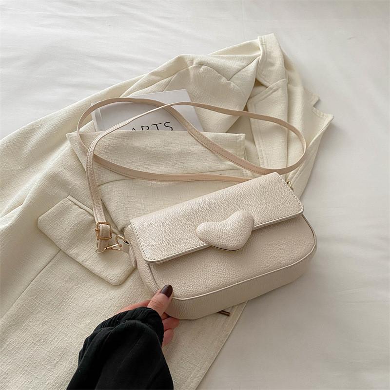 Elegant Stylish Small Shoulder Bag For Women In Black White Pink Khaki With Soft Pu Material