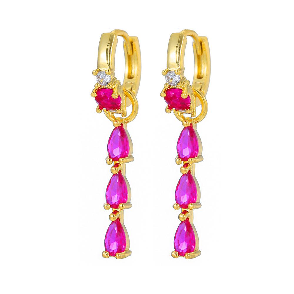 Korean Stainless Steel Multicolor Crystal Water Drop Dangle Earrings for Women Unique Y2k Ear Piercing Earring Fashion Jewelry