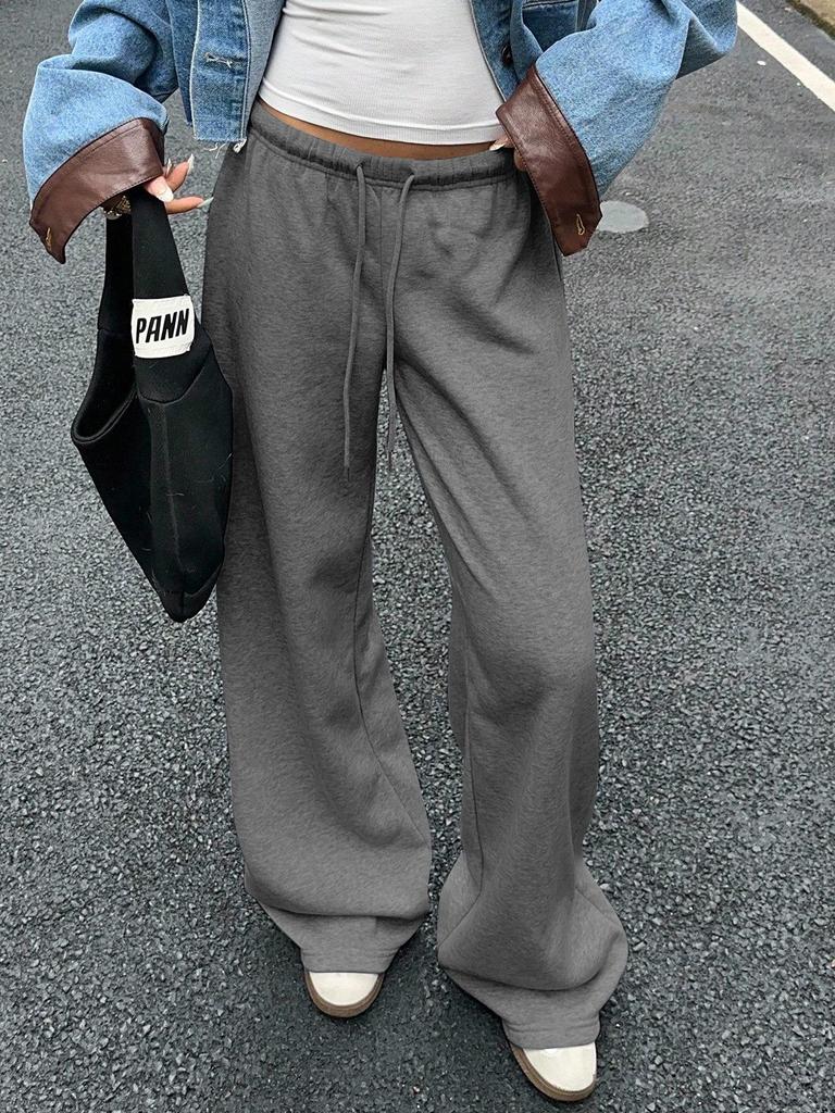 026 Early Autumn Retro Mid-Low Waist Lazy Sweatpants - European & American Style, Versatile Drape Sports Casual Wear
