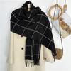 New Plaid Scarf for Women in Autumn and Winter Imitation Cashmere Korean Version Simple Versatile Warm Shawl Student Style Tassel Scarf