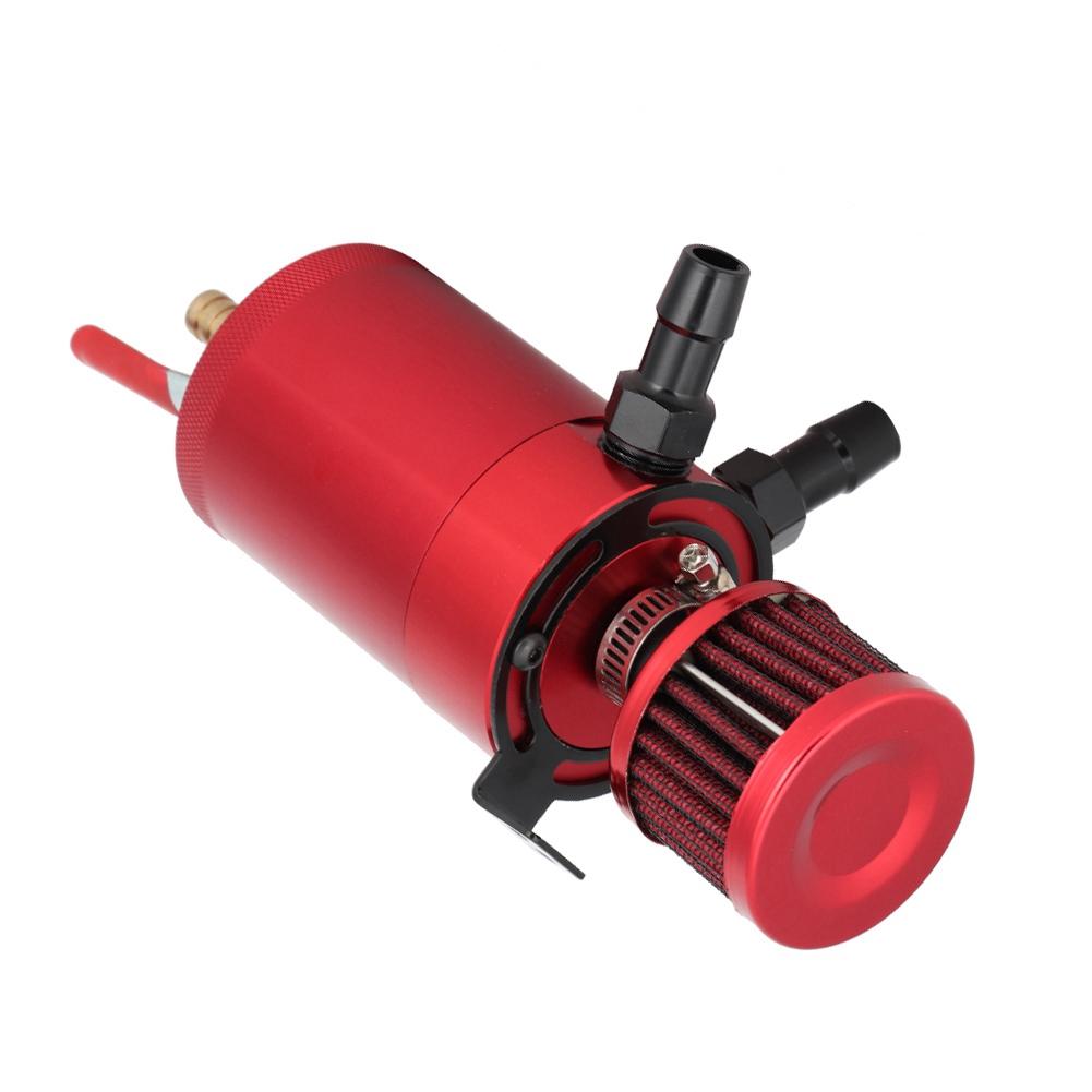 Universal Aluminum Alloy Oil Tank Reservoir Catch Can with 2 Port Accessory Kit