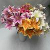 9 Artificial Flowers Stems Pu Material 3d Simulation Lilies Wedding Decor Home
