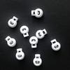 50 Pieces Spring Cord Lock Single Hole Cord Locks Round Toggle Stoppers Sliding Cord Fastener Locks End, White (L),Q2682