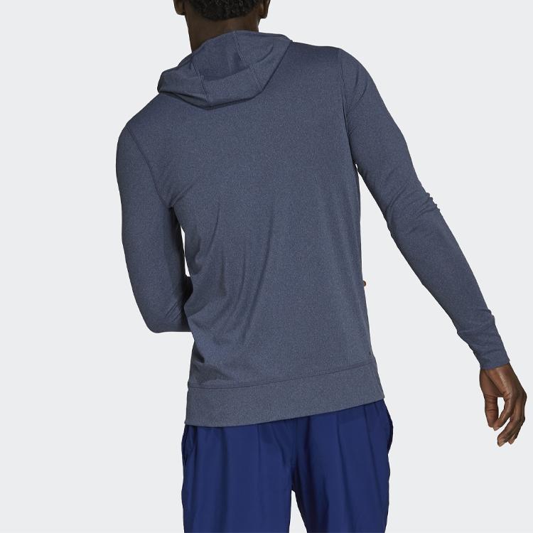 Adidas Mens Rash Guard Long Sleeve Logo Print Sports Swim Jacket Men Jackets Ink-Blue GT5054