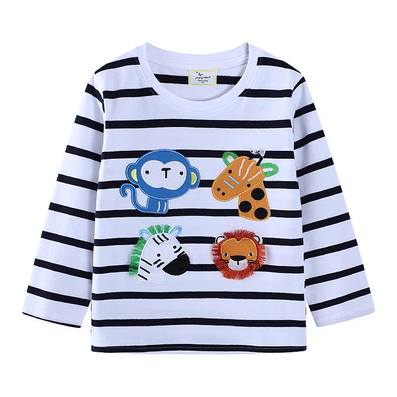 European Kids Cartoon Embroidered Cotton Long Sleeve T-shirt 4T/95-100CM
